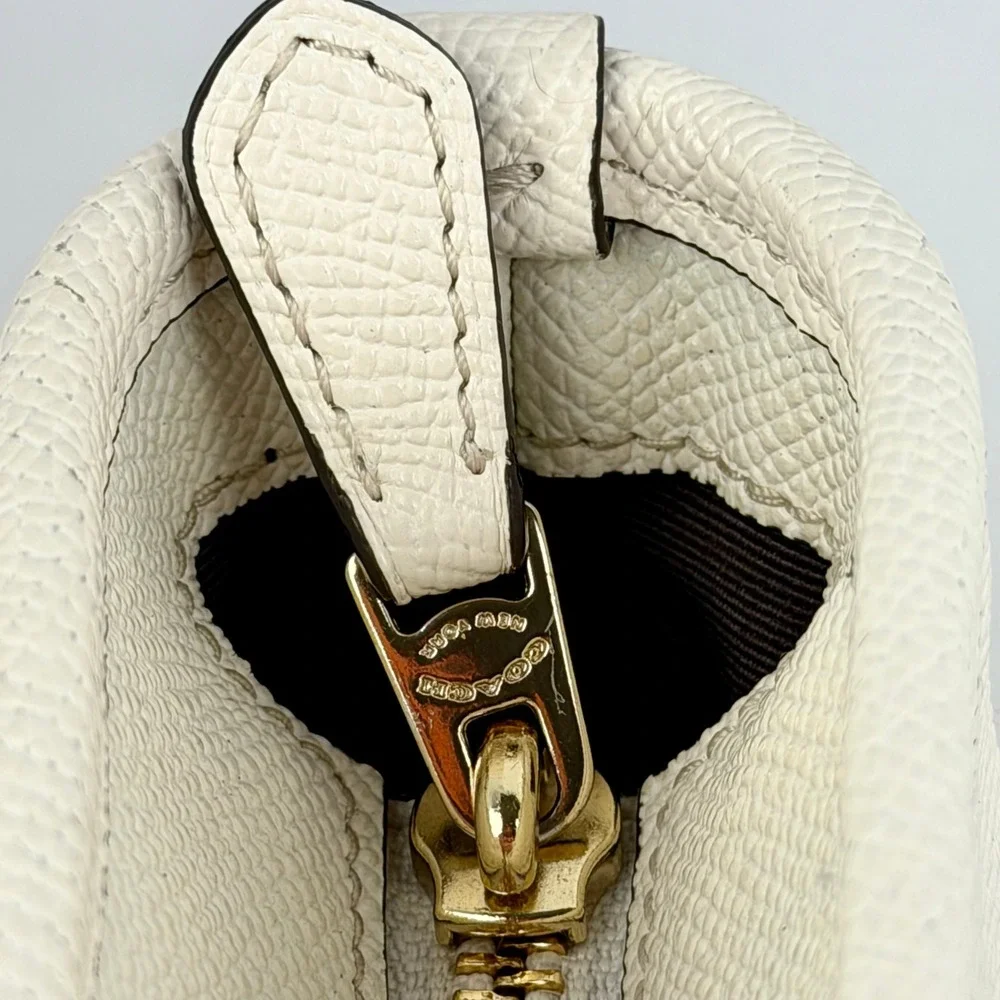 Coach City Tote Chalk White Crossgrain Leather Zip Top Shoulder Bag F58846